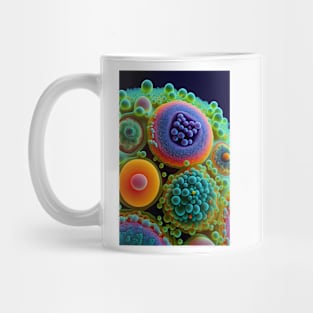 Discover the Origins of Life: Microscopic Art Featuring Protocells, Vesicles, and Primordial Foam Mug